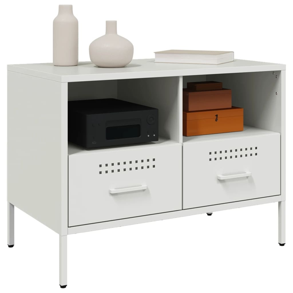 VidaXL Tv-meubelen 2 st 68x39x50,5 cm koudgewalst staal wit