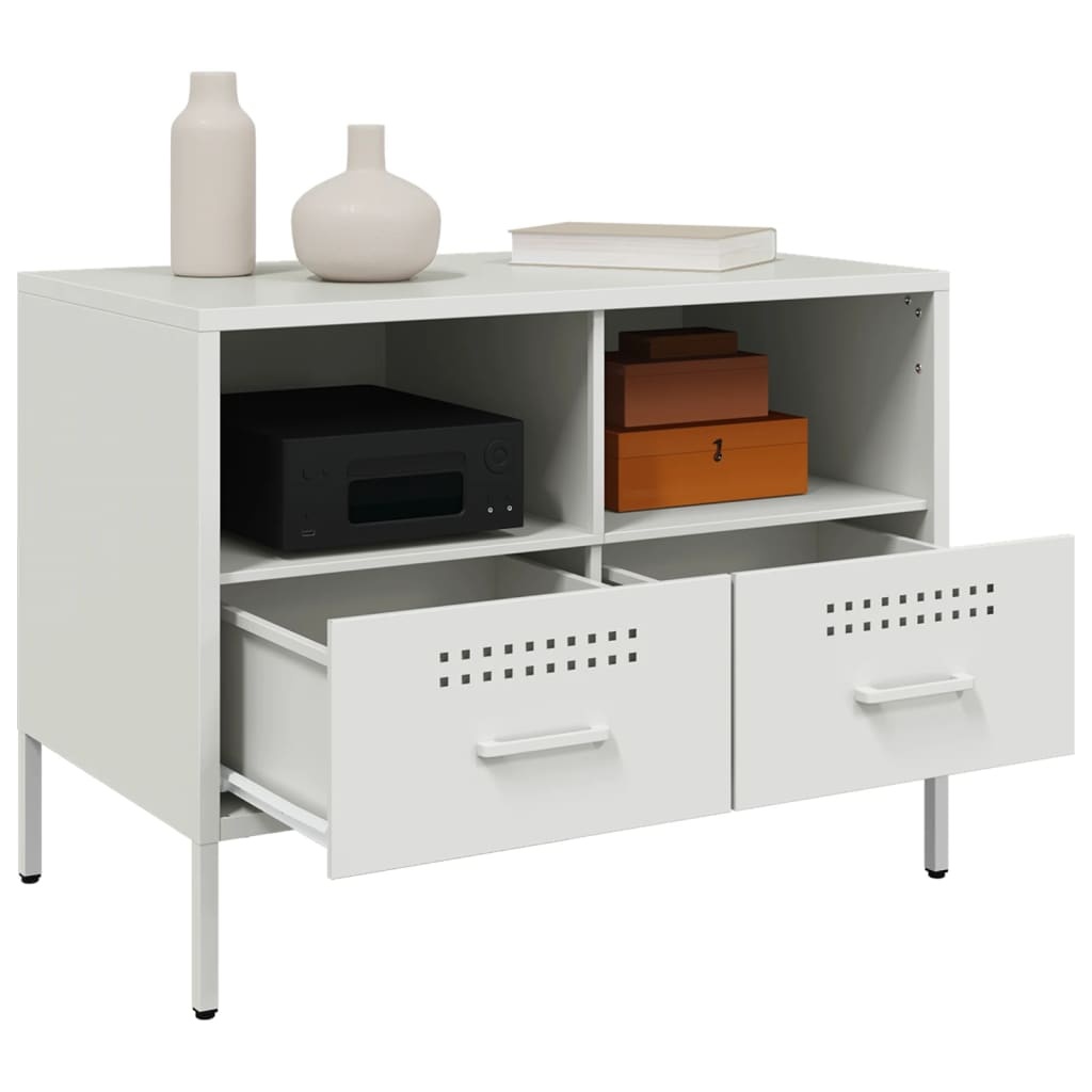 VidaXL Tv-meubelen 2 st 68x39x50,5 cm koudgewalst staal wit