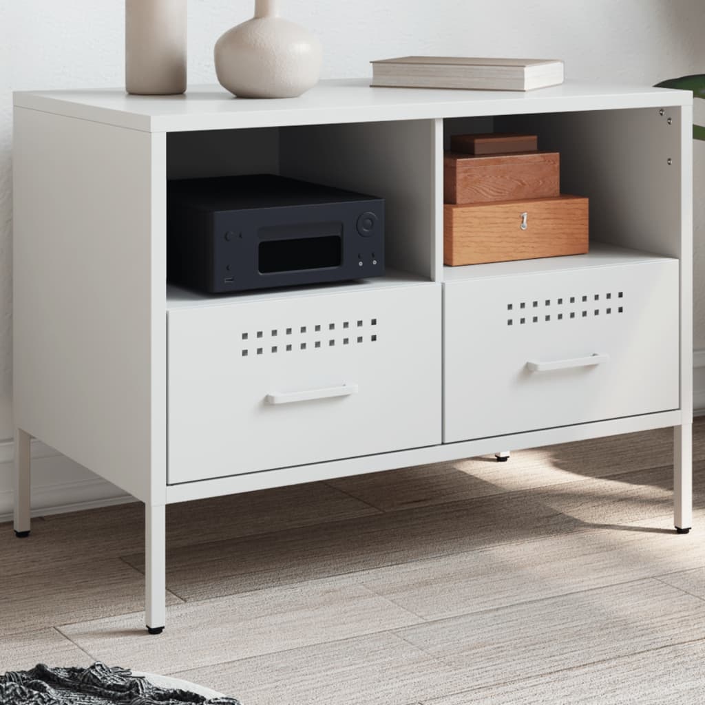 VidaXL Tv-meubel 68x39x50,5 cm koudgewalst staal wit