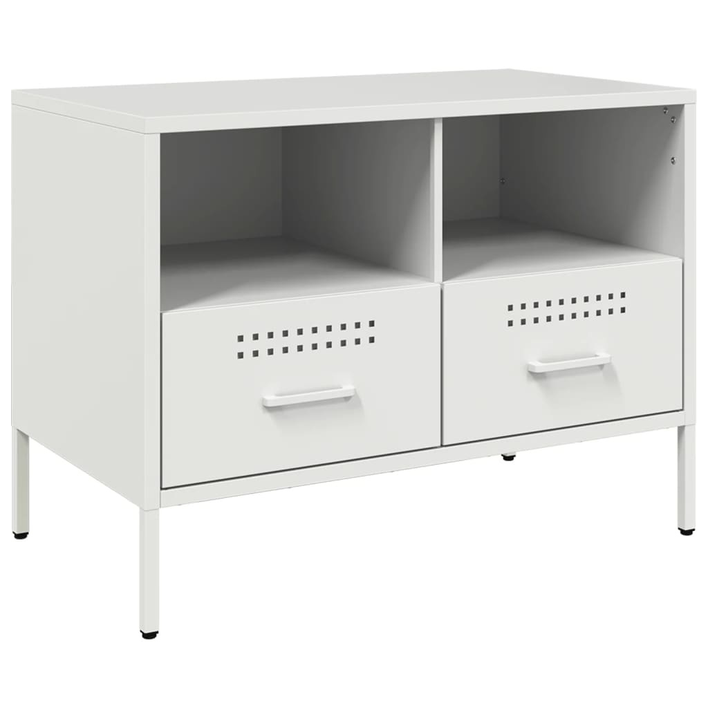 VidaXL Tv-meubel 68x39x50,5 cm koudgewalst staal wit