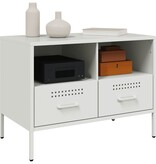 VidaXL Tv-meubel 68x39x50,5 cm koudgewalst staal wit