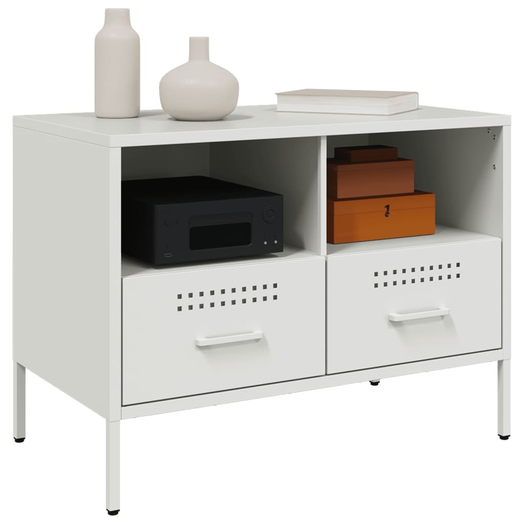 VidaXL Tv-meubel 68x39x50,5 cm koudgewalst staal wit