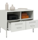 VidaXL Tv-meubel 68x39x50,5 cm koudgewalst staal wit