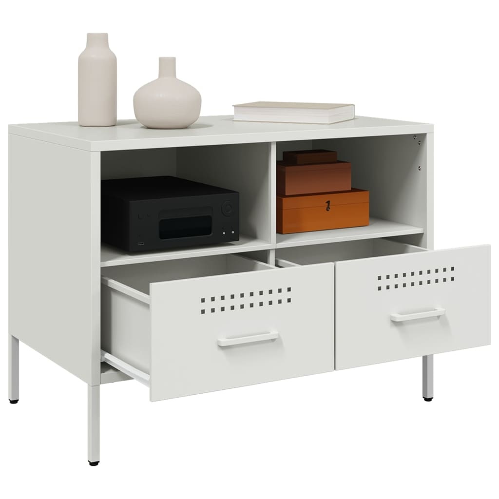 VidaXL Tv-meubel 68x39x50,5 cm koudgewalst staal wit