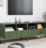 VidaXL Tv-meubelen 2 st 68x39x50,5 cm koudgewalst staal olijfgroen