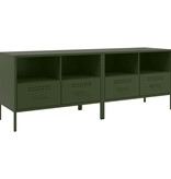 VidaXL Tv-meubelen 2 st 68x39x50,5 cm koudgewalst staal olijfgroen