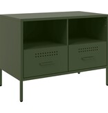 VidaXL Tv-meubel 68x39x50,5 cm koudgewalst staal olijfgroen