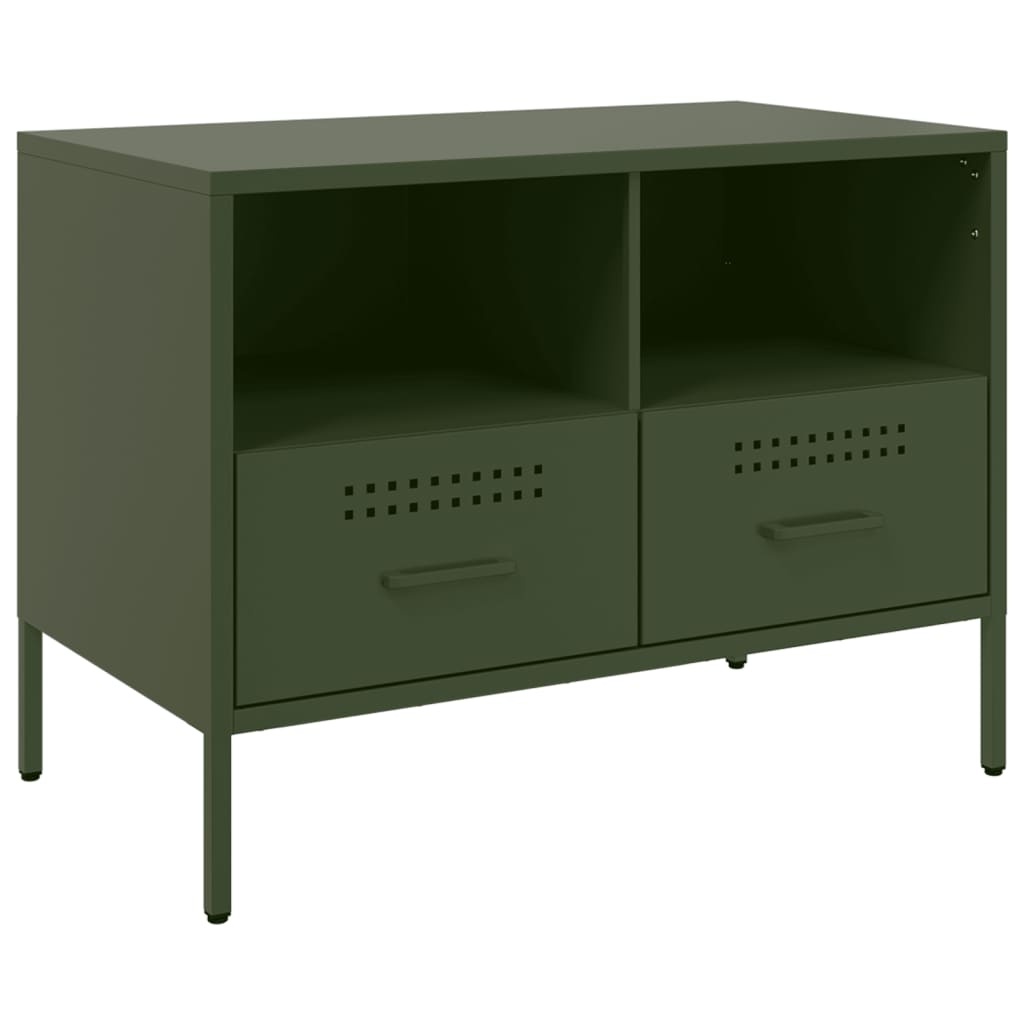 VidaXL Tv-meubel 68x39x50,5 cm koudgewalst staal olijfgroen