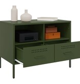 VidaXL Tv-meubel 68x39x50,5 cm koudgewalst staal olijfgroen