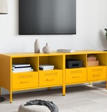 VidaXL Tv-meubelen 2 st 68x39x50,5 cm koudgewalst staal mosterdgeel