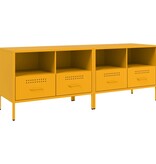 VidaXL Tv-meubelen 2 st 68x39x50,5 cm koudgewalst staal mosterdgeel
