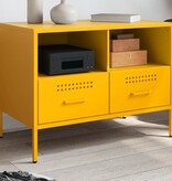 VidaXL Tv-meubel 68x39x50,5 cm koudgewalst staal mosterdgeel