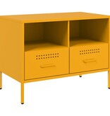 VidaXL Tv-meubel 68x39x50,5 cm koudgewalst staal mosterdgeel