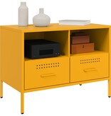 VidaXL Tv-meubel 68x39x50,5 cm koudgewalst staal mosterdgeel