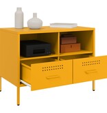 VidaXL Tv-meubel 68x39x50,5 cm koudgewalst staal mosterdgeel