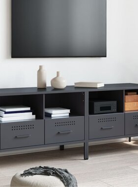 VidaXL Nachtkastjes 2 st 68x39x50,5 cm koudgewalst staal antraciet