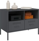 VidaXL Nachtkastjes 2 st 68x39x50,5 cm koudgewalst staal antraciet