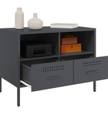 VidaXL Nachtkastjes 2 st 68x39x50,5 cm koudgewalst staal antraciet