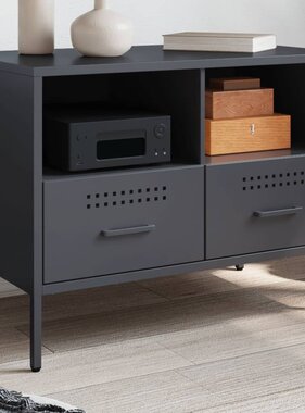 VidaXL Tv-meubel 68x39x50,5 cm koudgewalst staal antracietkleurig