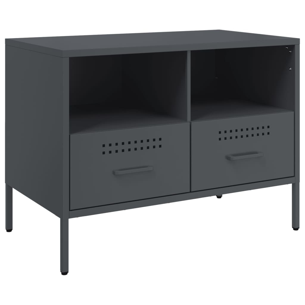 VidaXL Tv-meubel 68x39x50,5 cm koudgewalst staal antracietkleurig