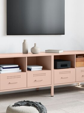 VidaXL Tv-meubelen 2 st 68x39x50,5 cm koudgewalst staal roze