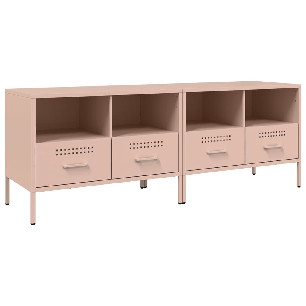 VidaXL Tv-meubelen 2 st 68x39x50,5 cm koudgewalst staal roze