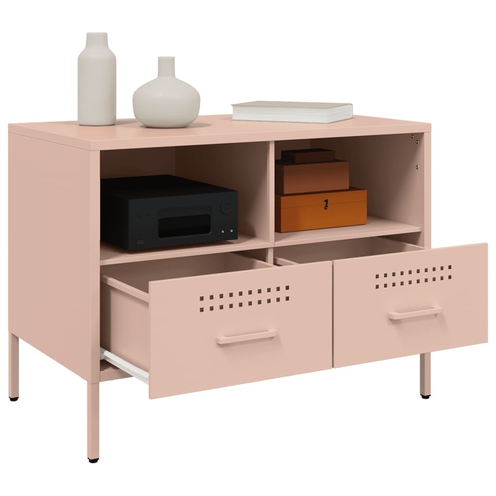VidaXL Tv-meubelen 2 st 68x39x50,5 cm koudgewalst staal roze