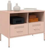 VidaXL Tv-meubel 68x39x50,5 cm koudgewalst staal roze