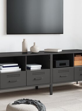 VidaXL Tv-meubelen 2 st 68x39x50,5 cm koudgewalst staal zwart