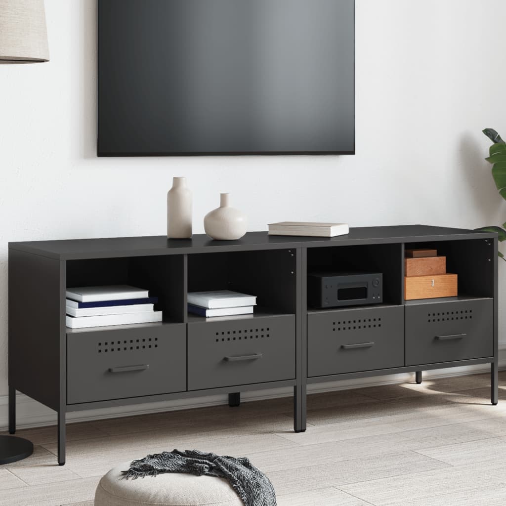 VidaXL Tv-meubelen 2 st 68x39x50,5 cm koudgewalst staal zwart