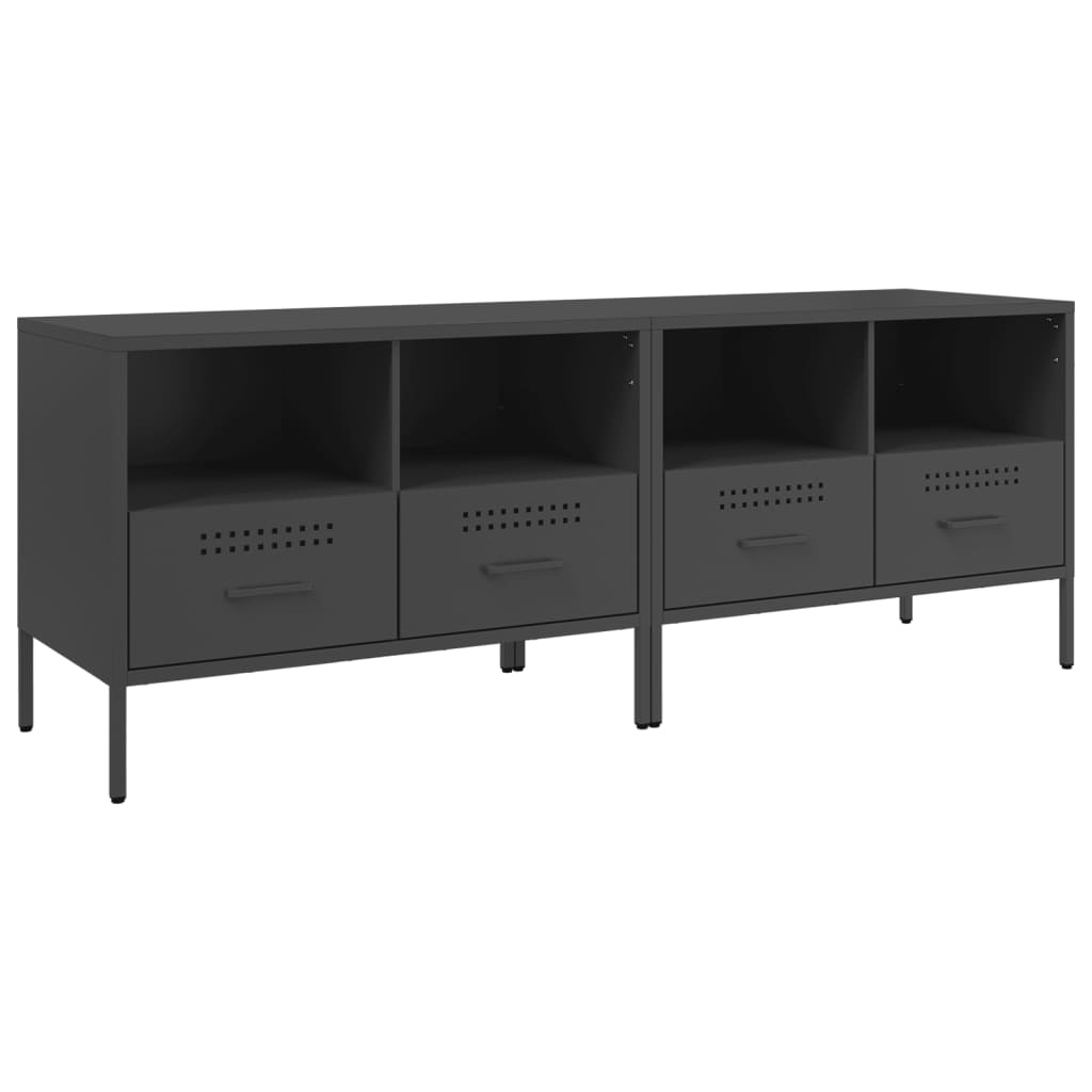VidaXL Tv-meubelen 2 st 68x39x50,5 cm koudgewalst staal zwart