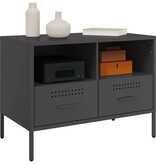 VidaXL Tv-meubelen 2 st 68x39x50,5 cm koudgewalst staal zwart
