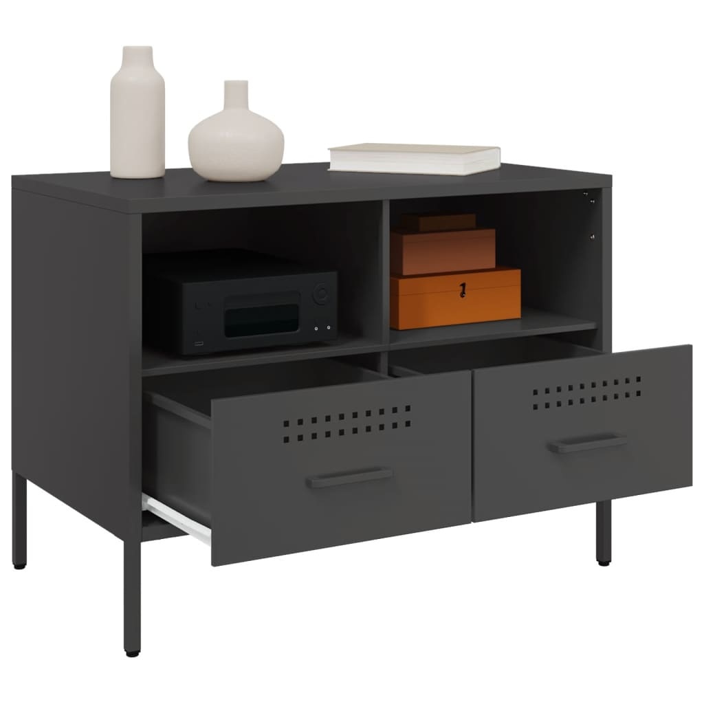 VidaXL Tv-meubelen 2 st 68x39x50,5 cm koudgewalst staal zwart