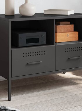 VidaXL Tv-meubel 68x39x50,5 cm koudgewalst staal zwart
