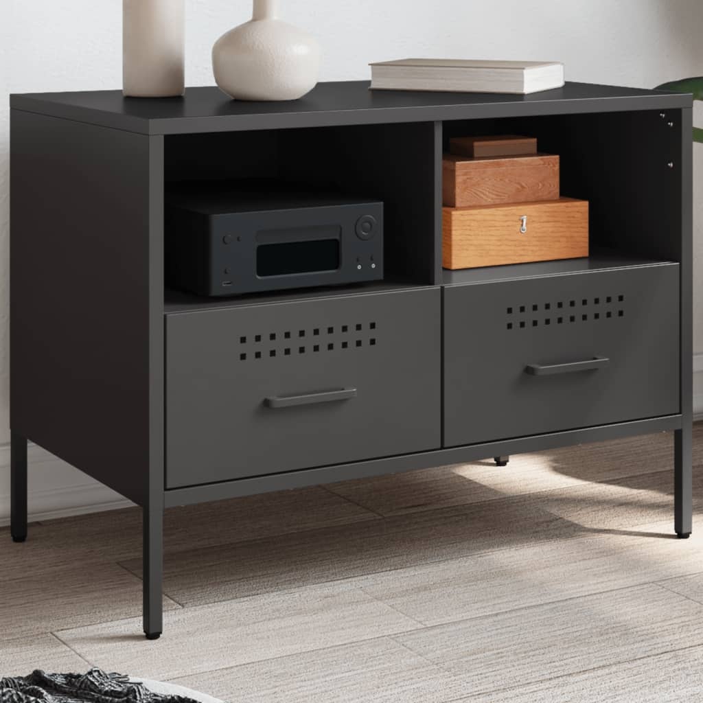 VidaXL Tv-meubel 68x39x50,5 cm koudgewalst staal zwart