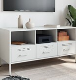 VidaXL Tv-meubel 100,5x39x50,5 cm koudgewalst staal wit