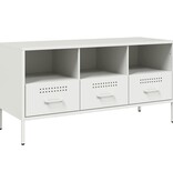 VidaXL Tv-meubel 100,5x39x50,5 cm koudgewalst staal wit