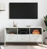 VidaXL Tv-meubel 100,5x39x50,5 cm koudgewalst staal wit