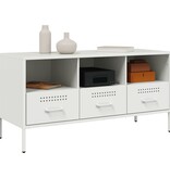 VidaXL Tv-meubel 100,5x39x50,5 cm koudgewalst staal wit