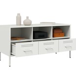 VidaXL Tv-meubel 100,5x39x50,5 cm koudgewalst staal wit