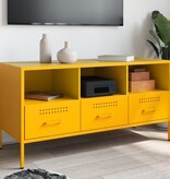 VidaXL Tv-meubel 100,5x39x50,5 cm koudgewalst staal mosterdgeel