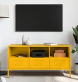 VidaXL Tv-meubel 100,5x39x50,5 cm koudgewalst staal mosterdgeel