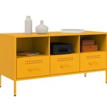 VidaXL Tv-meubel 100,5x39x50,5 cm koudgewalst staal mosterdgeel