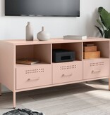 VidaXL Tv-meubel 100,5x39x50,5 cm koudgewalst staal roze