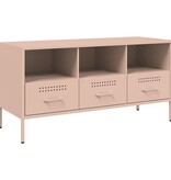 VidaXL Tv-meubel 100,5x39x50,5 cm koudgewalst staal roze