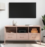VidaXL Tv-meubel 100,5x39x50,5 cm koudgewalst staal roze