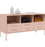 VidaXL Tv-meubel 100,5x39x50,5 cm koudgewalst staal roze