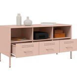 VidaXL Tv-meubel 100,5x39x50,5 cm koudgewalst staal roze