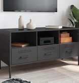 VidaXL Tv-meubel 100,5x39x50,5 cm koudgewalst staal zwart