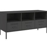 VidaXL Tv-meubel 100,5x39x50,5 cm koudgewalst staal zwart